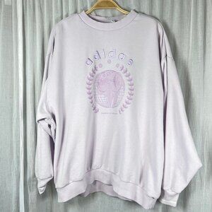Adidas Lavender Embroidered Tennis Academy Crewneck Sweatshirt